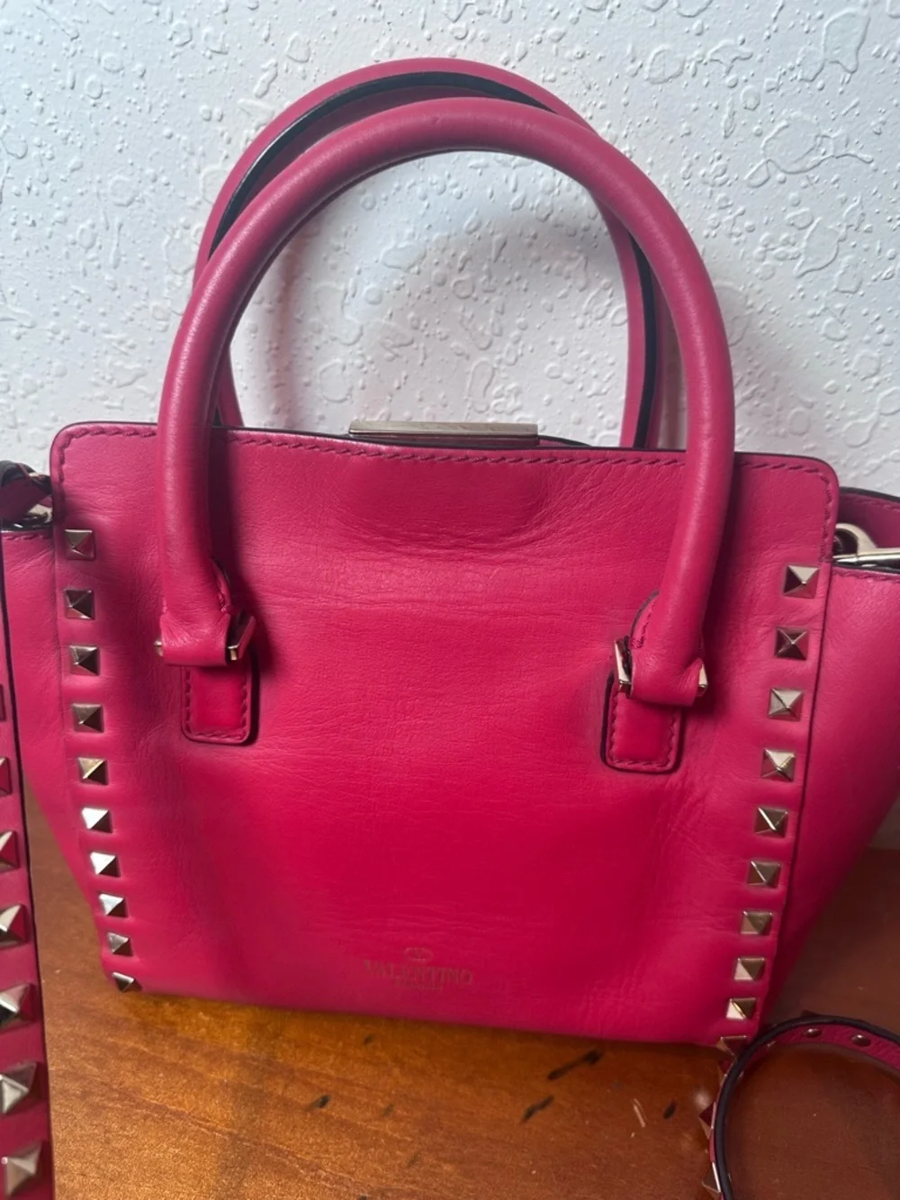 Valentino Garavani Rockstud Crossbody / Tote Bag - Hot Pink